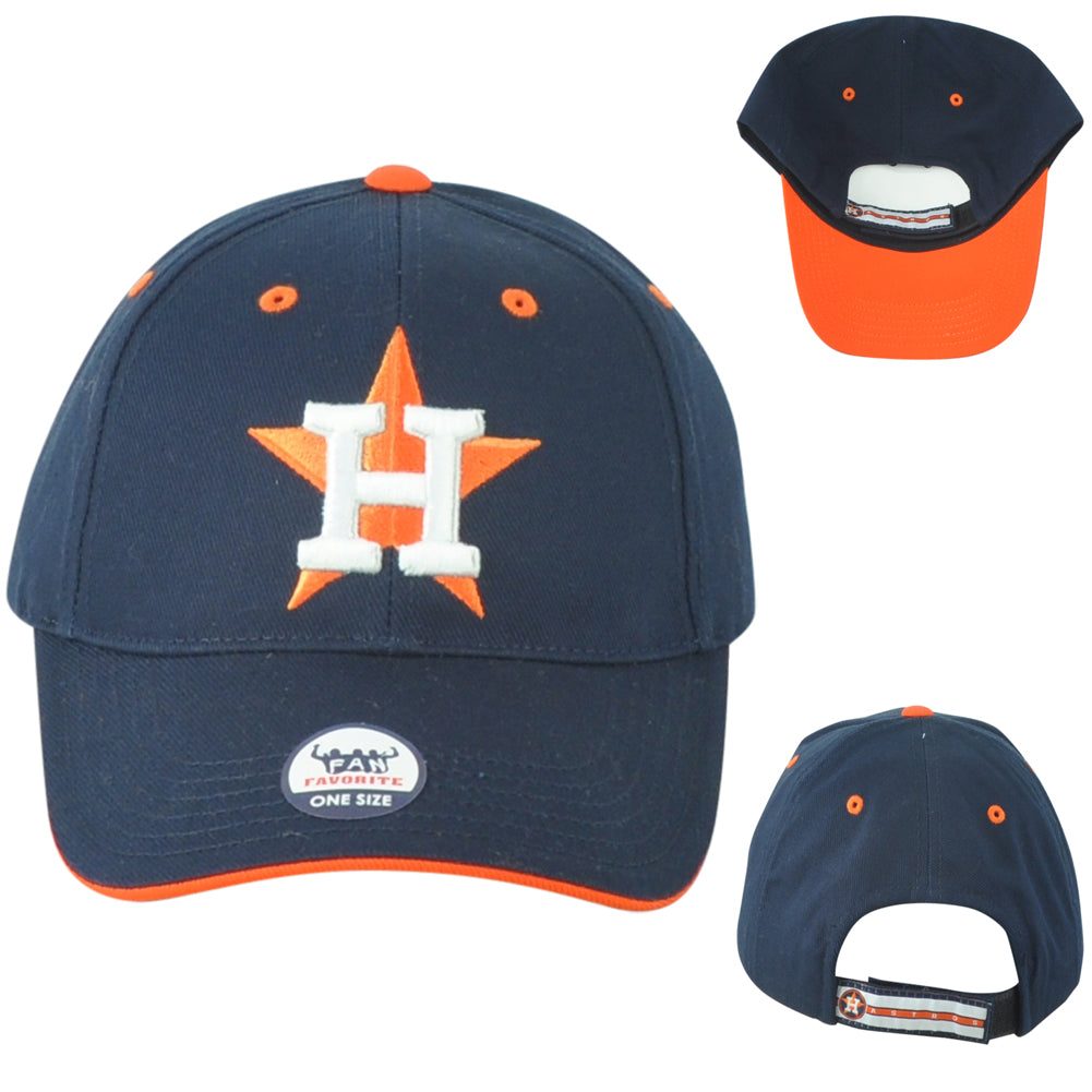 MLB Houston Astros Fan Favorite Navy Blue Orange Baseball Adjustable Men Hat Cap