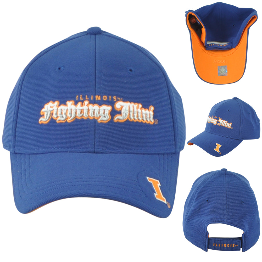 NCAA Illinois Fighting Illini Men Adjustable Curved Bill Adults Blue Hat Cap