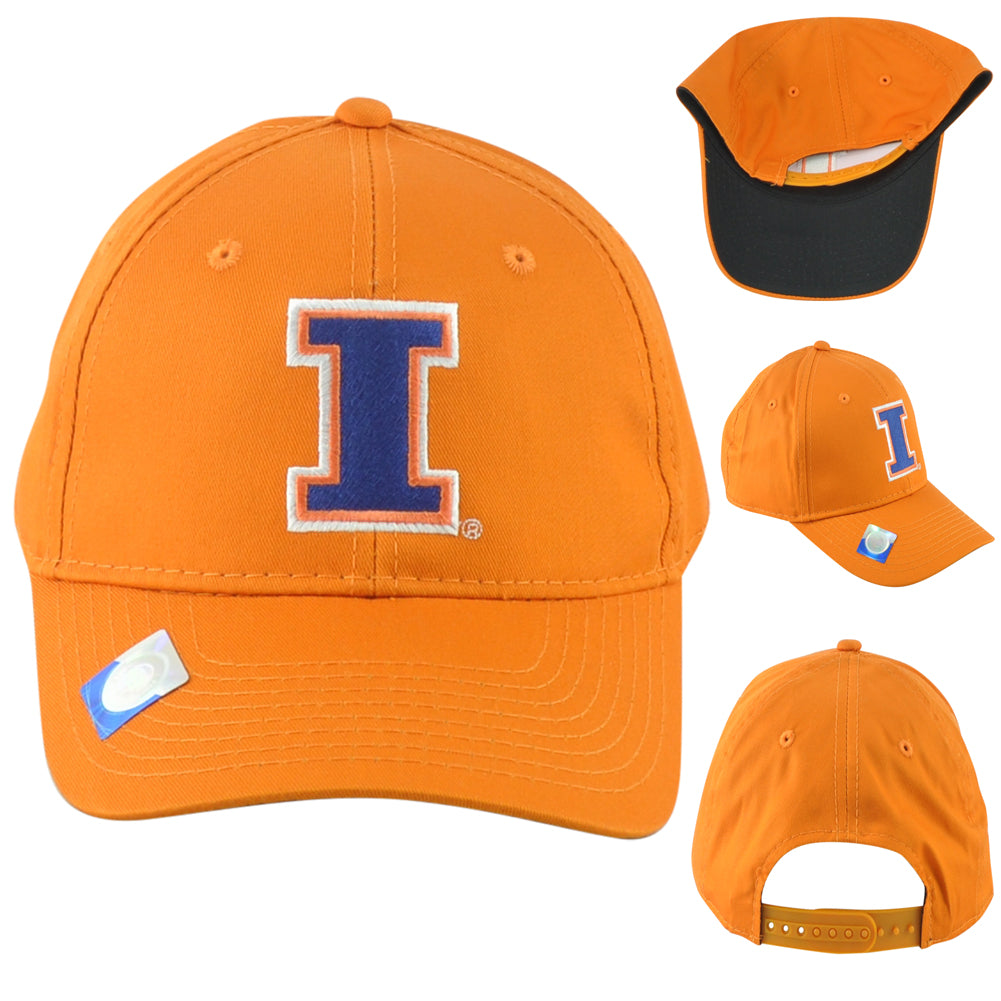 NCAA Illinois Fighting Illini Men Snapback Adjustable Curved Bill Adults Hat Cap