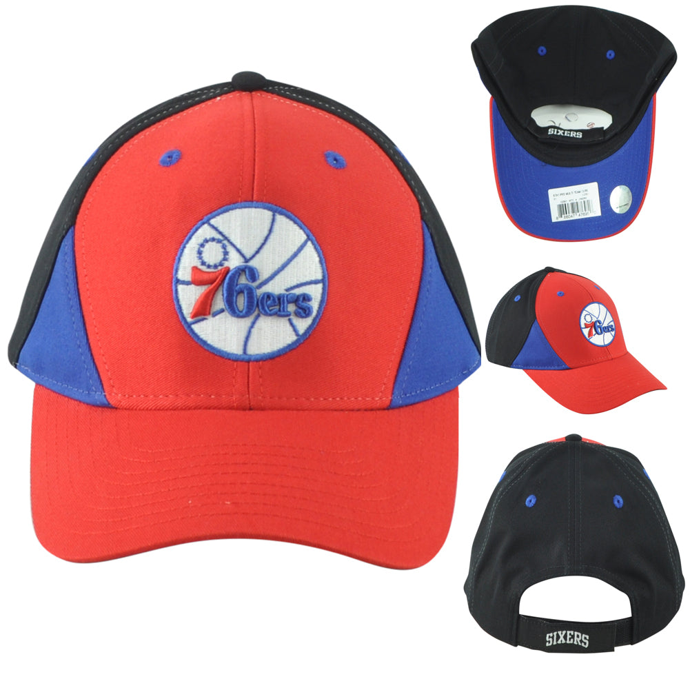 NBA Philadelphia 76ers Sixers Tricolor Adjustable Adults Men Curved Bill Hat Cap