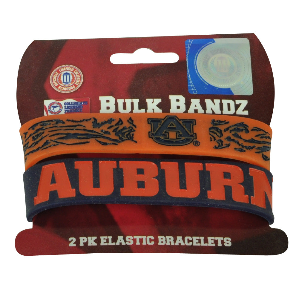 NCAA Auburn University Tigers Bracelet 2 Piece Elastic Band Fan Womens Ladies