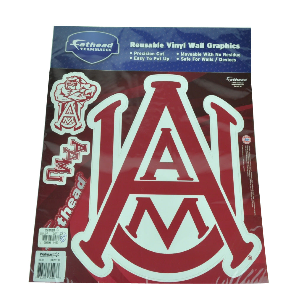 NCAA Alabama A&M Reusable Vinyl Wall Graphics Fathead Movable Devices Phone Red