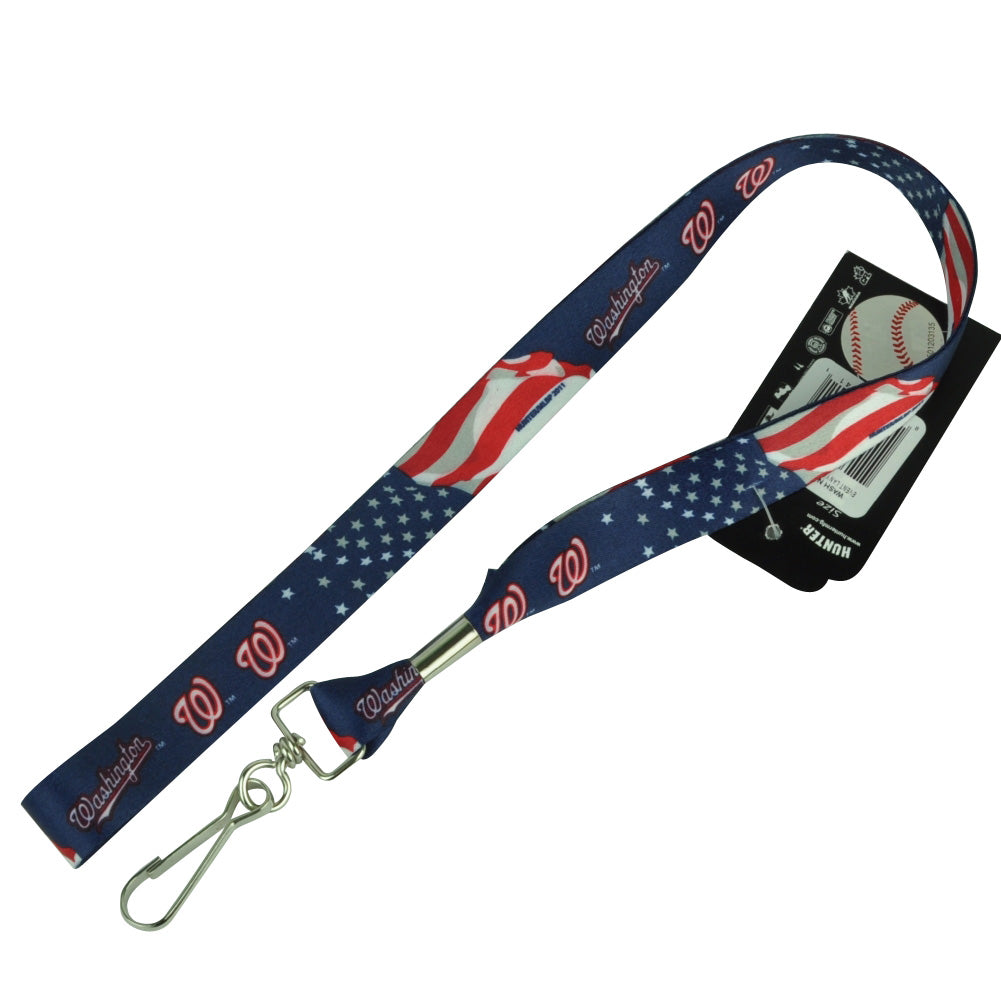 MLB Washington Nationals Detachable Clip Key Chain Landyard Badge Holder Logo
