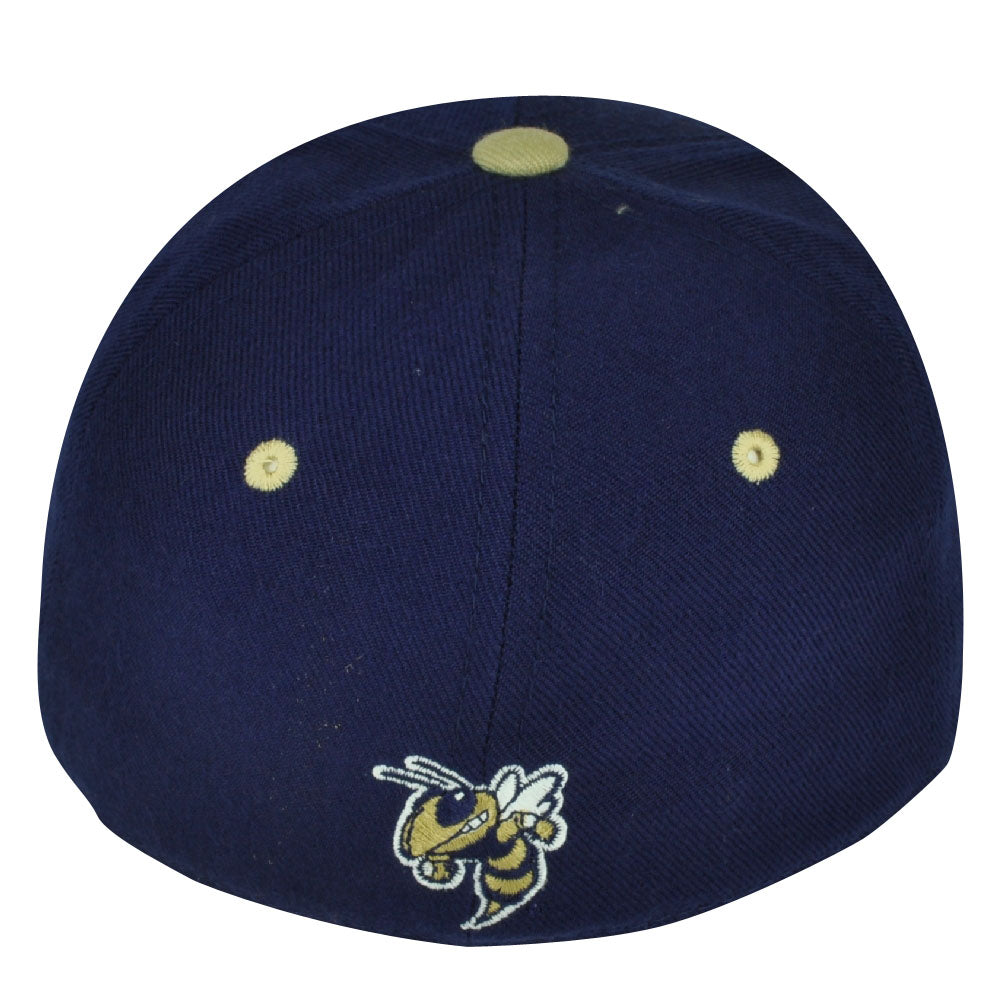 NCAA Georgia Tech Yellow Jackets Zephyr Flat Bill Hat Cap Fitted Size Navy Blue