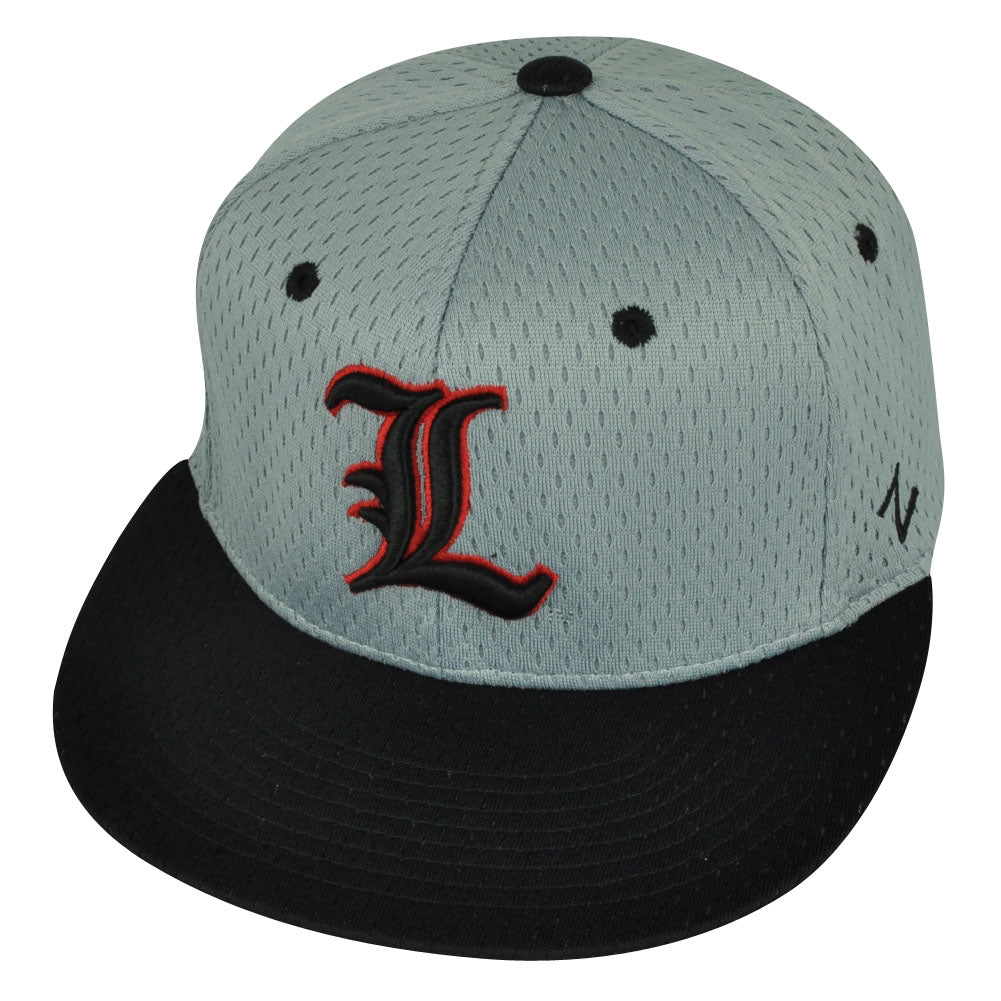 NCAA Louisville Cardinals Zephyr Flat Bill Hat Cap Grey Black Fitted Size