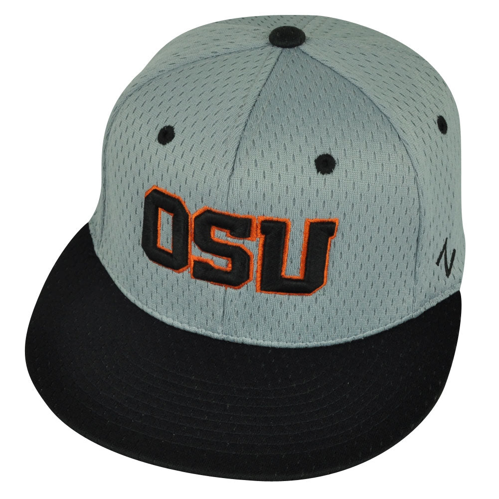 NCAA Oregon State Beavers Zephyr Flat Bill OSU Size Hat Cap Grey Black