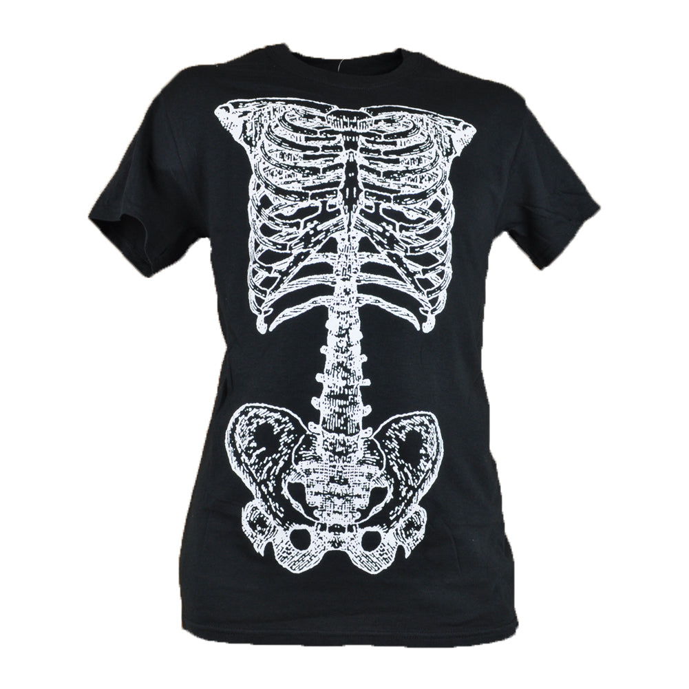 Spencers Skeleton Double Sided Bones Graphic Tshirt Men Adult Black Tee