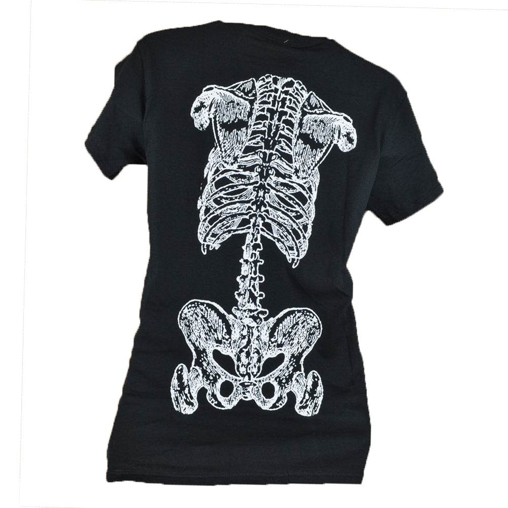 Spencers Skeleton Double Sided Bones Graphic Tshirt Men Adult Black Tee