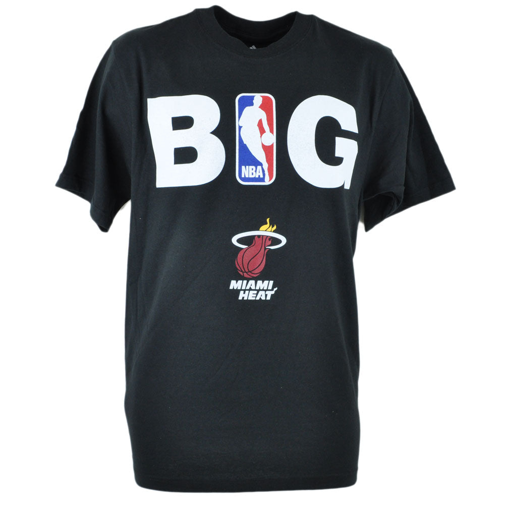 Adidas NBA Miami Heat BIG Tshirt Tee Black Adult Men Tshirt Tee Lg Shirt