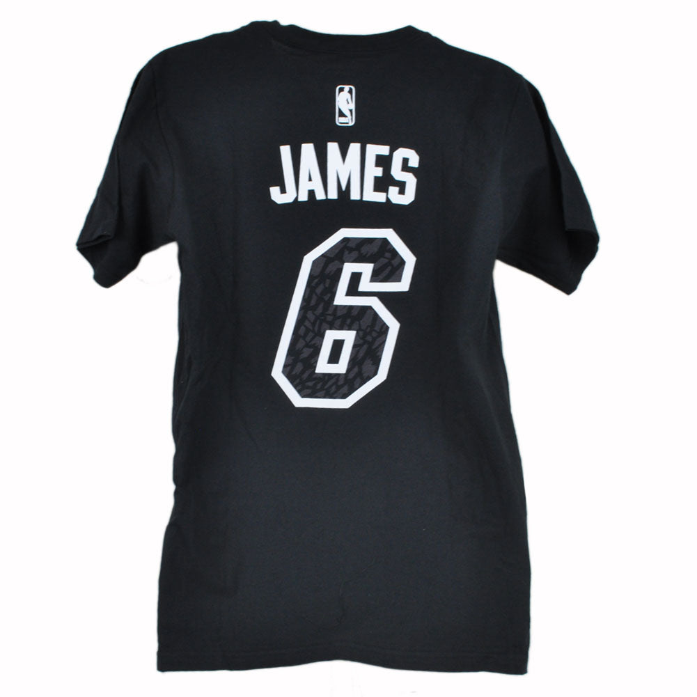 NBA Adidas Miami Heat LeBron King James 6 MVP Crackle Black Tshirt Tee
