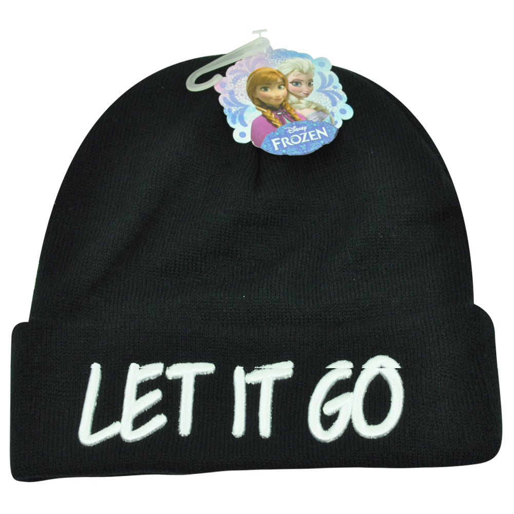 Disney Frozen Let It Go Song Princess Movie Cuffed Beanie Acrylic Knit Hat Toque