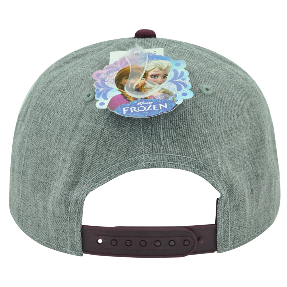 Disney Frozen Olaf Heather Grey Magical Snowman Movie Snapback Flat Bill Hat Cap