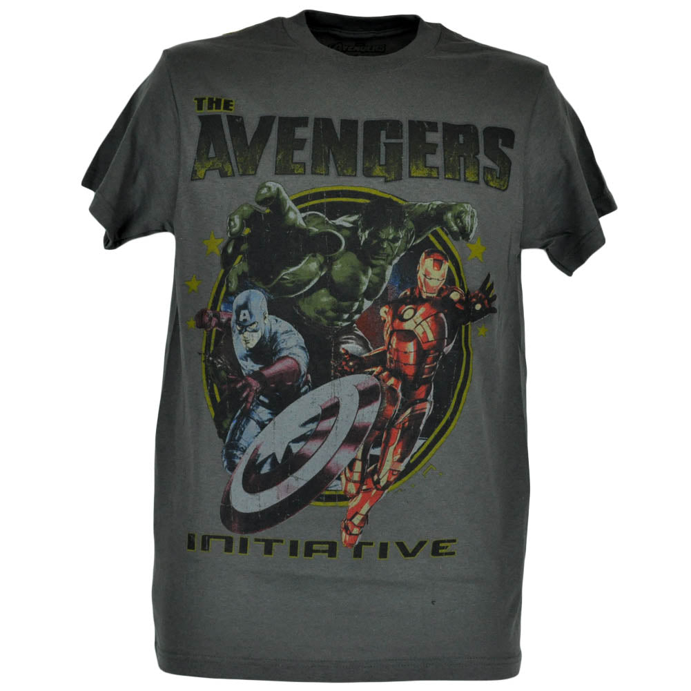 Marvel The Avengers Initiative Tshirt Hulk Iron Man Captain America Tee