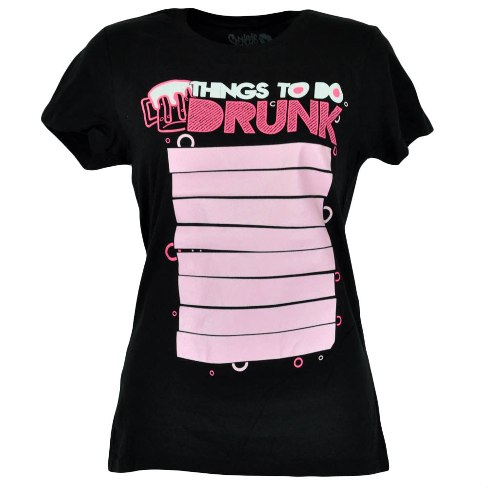 Things To Do Drunk Tshirt Women Ladies Shirt Tee Drinks List Funny Humor
