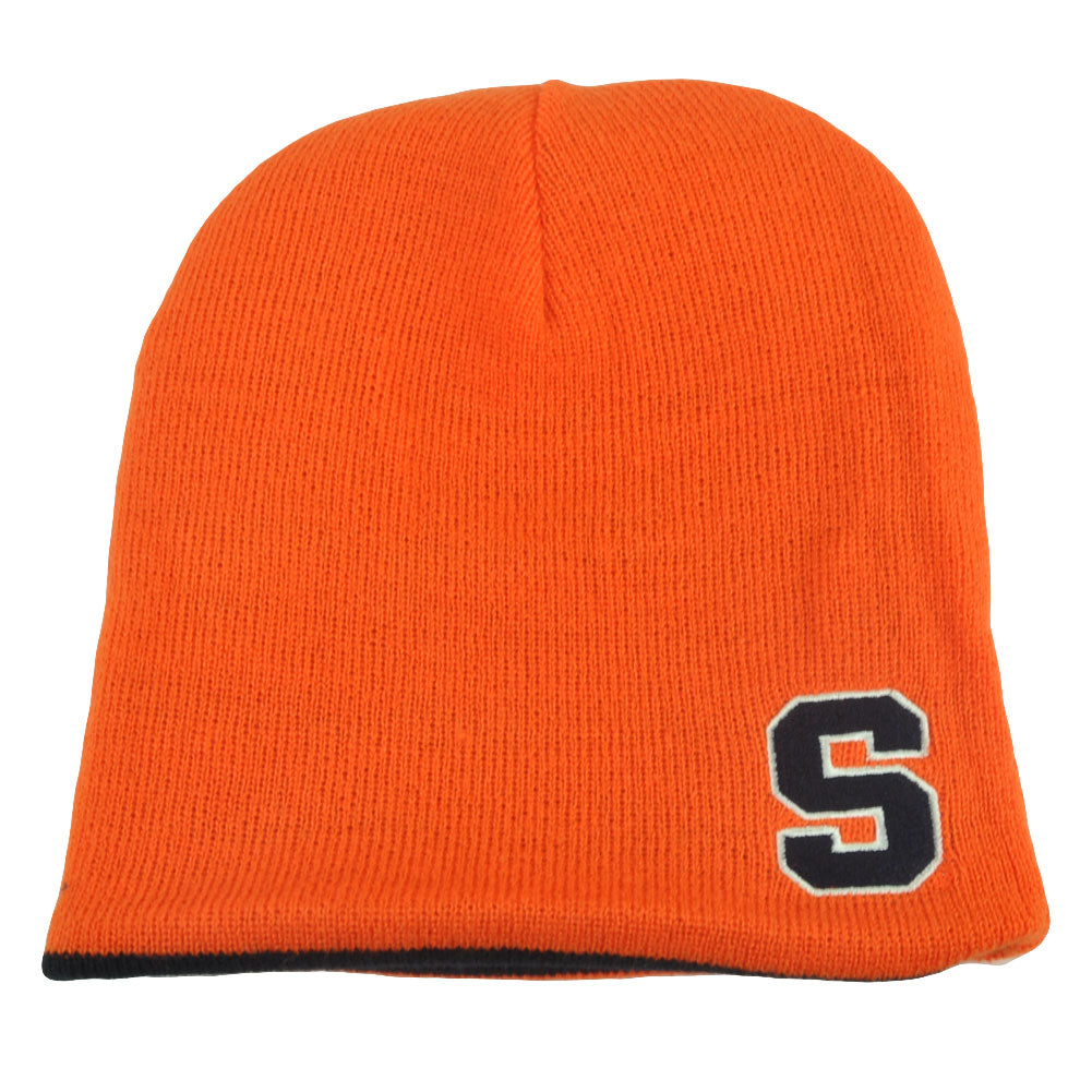 NCAA Syracuse Orange Kinella Cuffless Reversible Striped Knit Beanie Toque Hat
