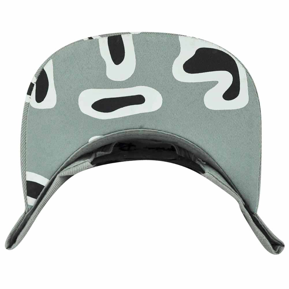 California Republic Cali Black Bears Printed Gray Snapback Flat Bill Hat Cap
