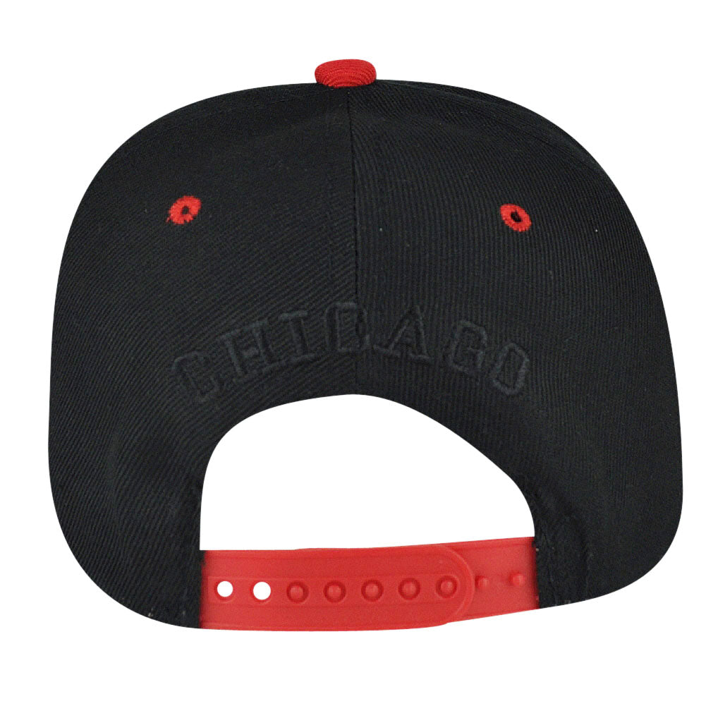 Windy City Chicago Faux Red Snake Skin Animal Flat Bill Snapback Hat Cap State