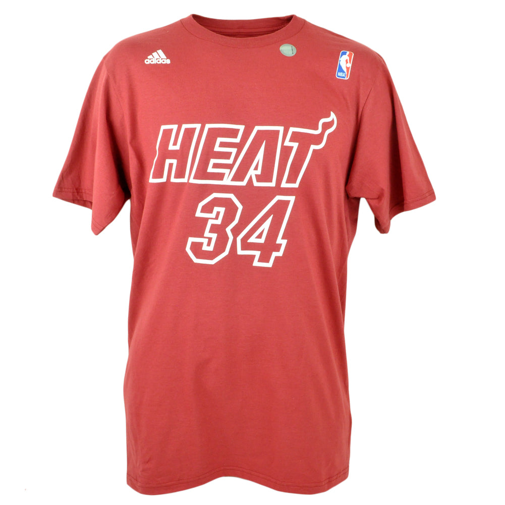 NBA Miami Heat Adidas Primary Player Ray Allen Red Tshirt Basketball Tee