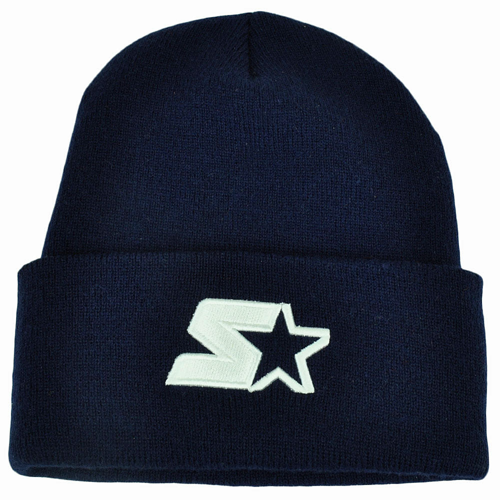Starter Knit Beanie Cuffed High Horses Dee Ricky Navy Blue Toque Winter Skully