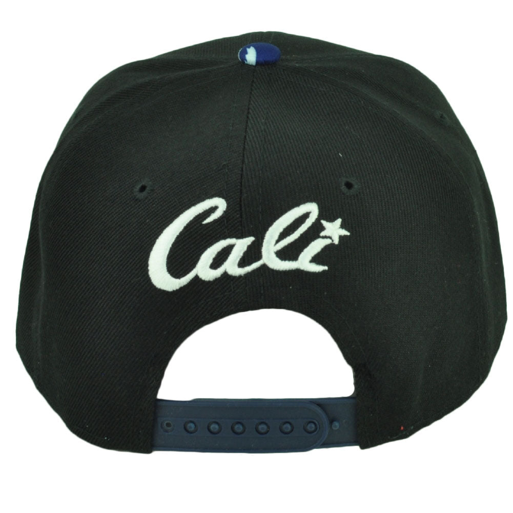 Cali California 3D Hawaiian Floral Flower Brim Hat Cap Snapback BLK Blue White