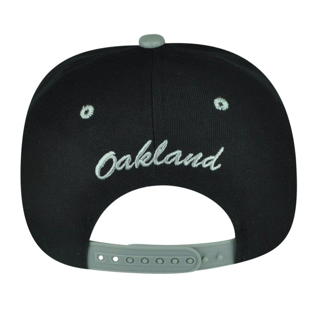 Black Eagles Oakland Football Black Two Toned Snapback Gray Flat Bill Hat Cap