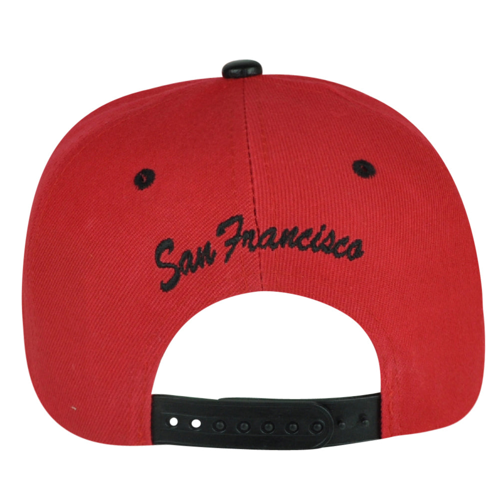 Black Eagles San Francisco Cali Football Red Snapback Black Flat Bill Hat Cap