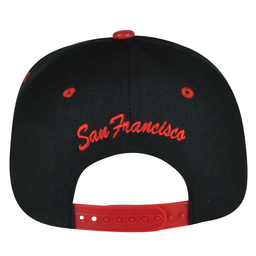 Black Eagles San Francisco Cali Football Black Snapback Red Flat Bill Hat Cap