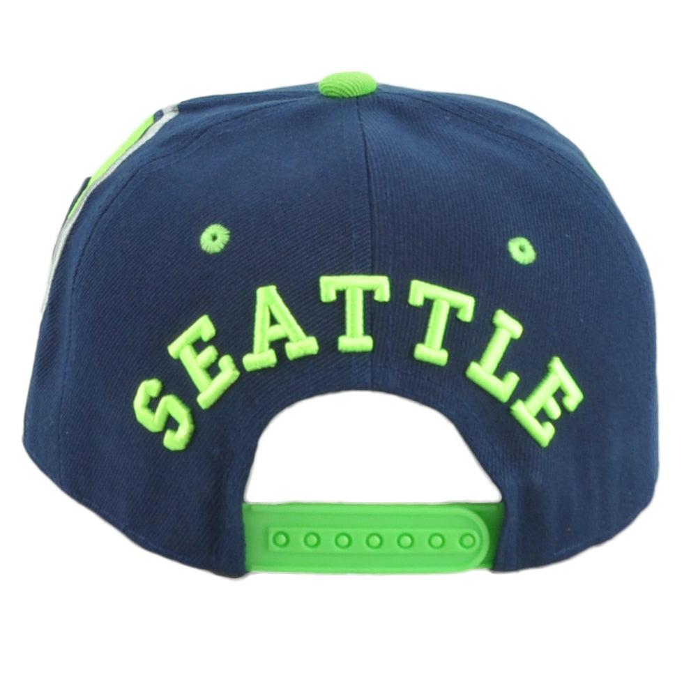 Seattle Seahawks Theme Football City Flat Bill Adjustable Helmet Adults Hat Cap
