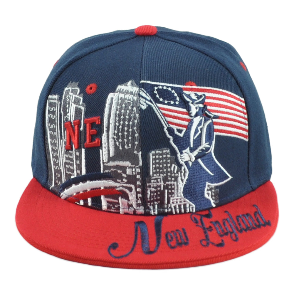 New England Patriots Theme Football City Flat Bill Adjustable Adults Hat Cap