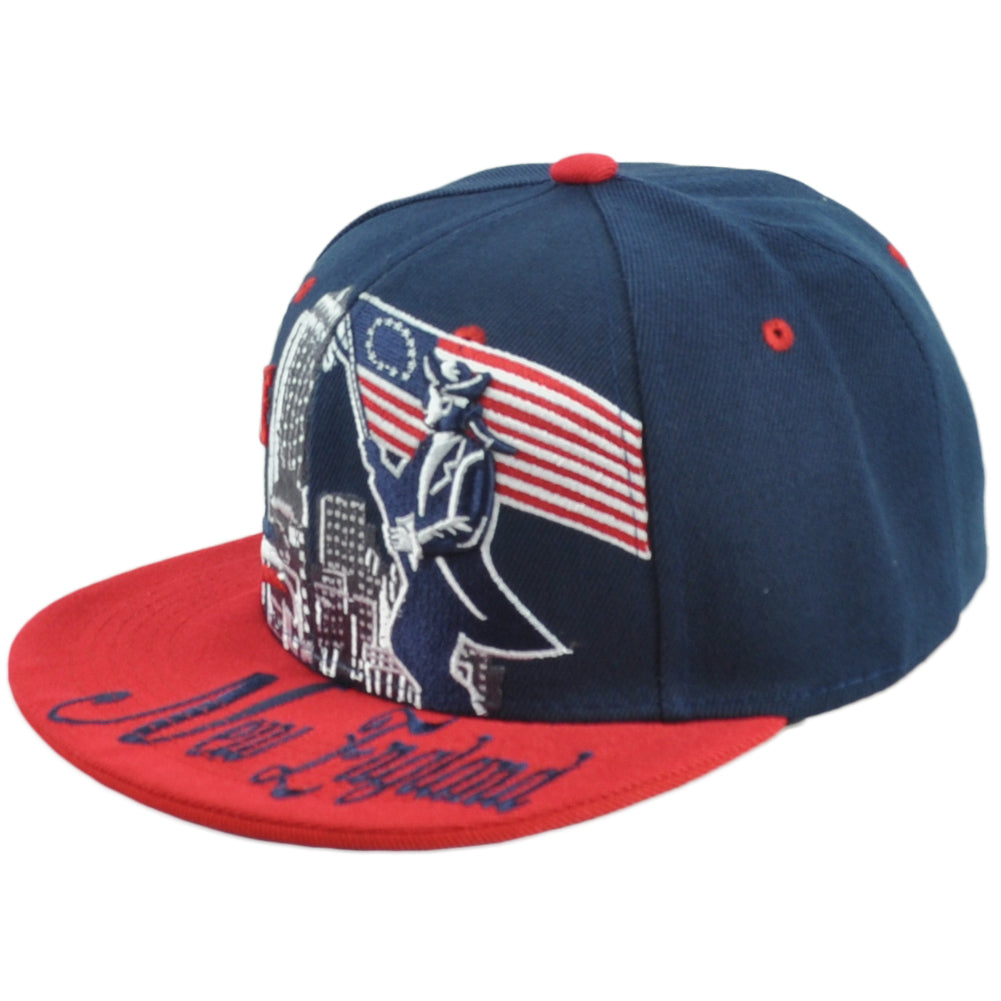 New England Patriots Theme Football City Flat Bill Adjustable Adults Hat Cap