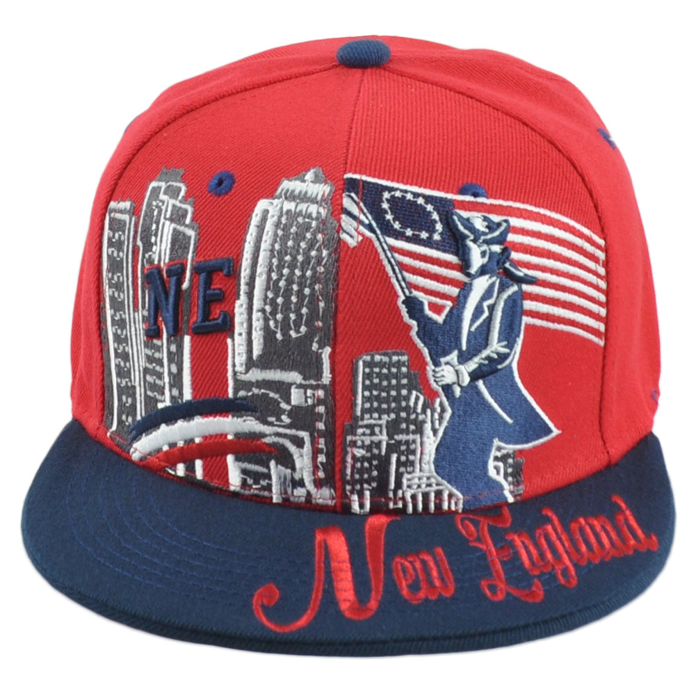 New England Patriots Theme Football City Flat Bill Adjustable Two Colors Hat Cap