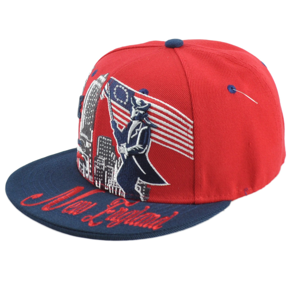 New England Patriots Theme Football City Flat Bill Adjustable Two Colors Hat Cap