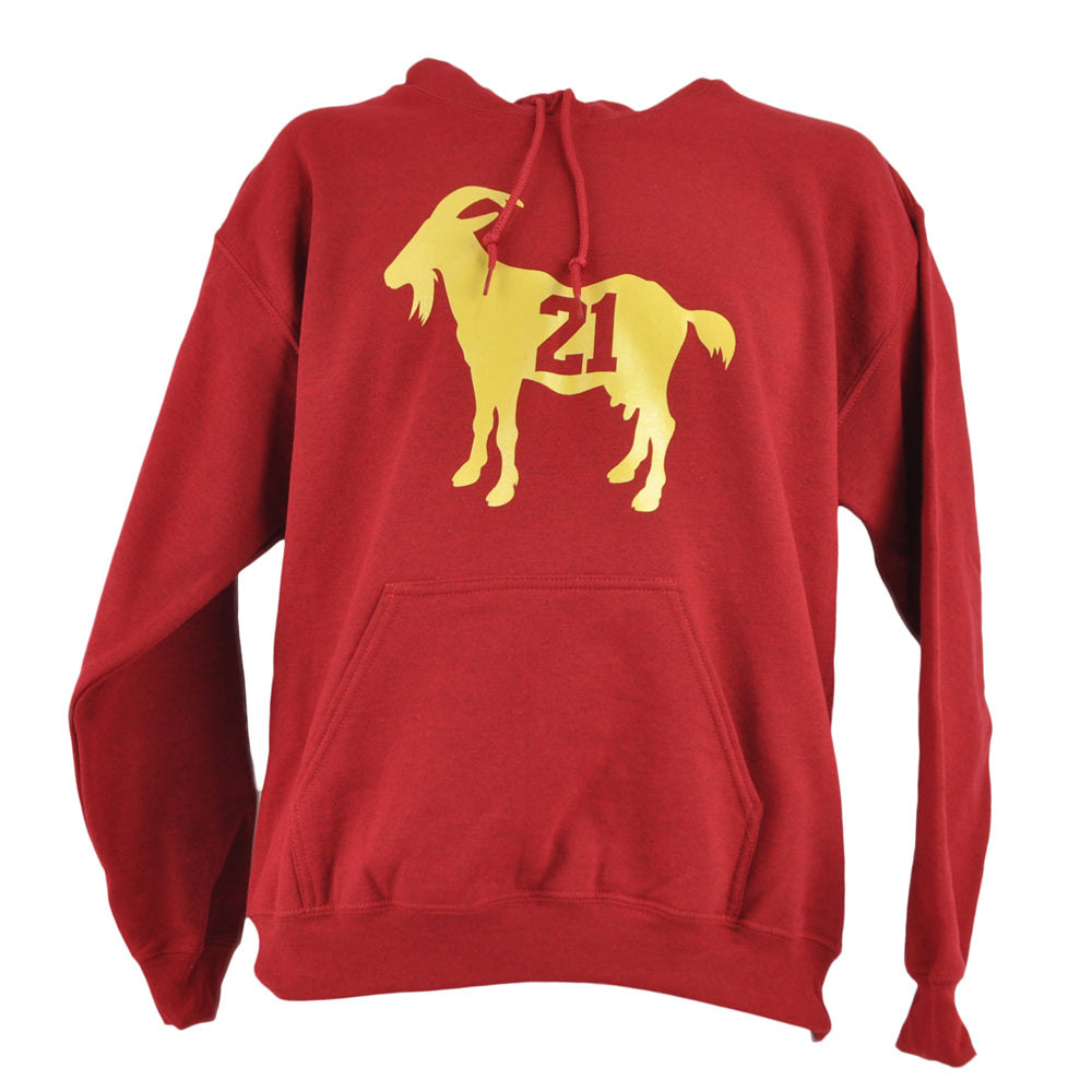 NFL San Francisco Frank Gore #21 GOAT Red Men Hoodie Sweater Winter
