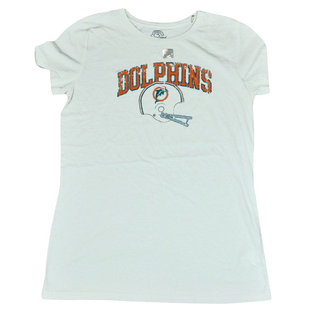 NFL Miami Dolphins Reebok Women Ladies Button Hook Too Tee DW5038 Tshirt