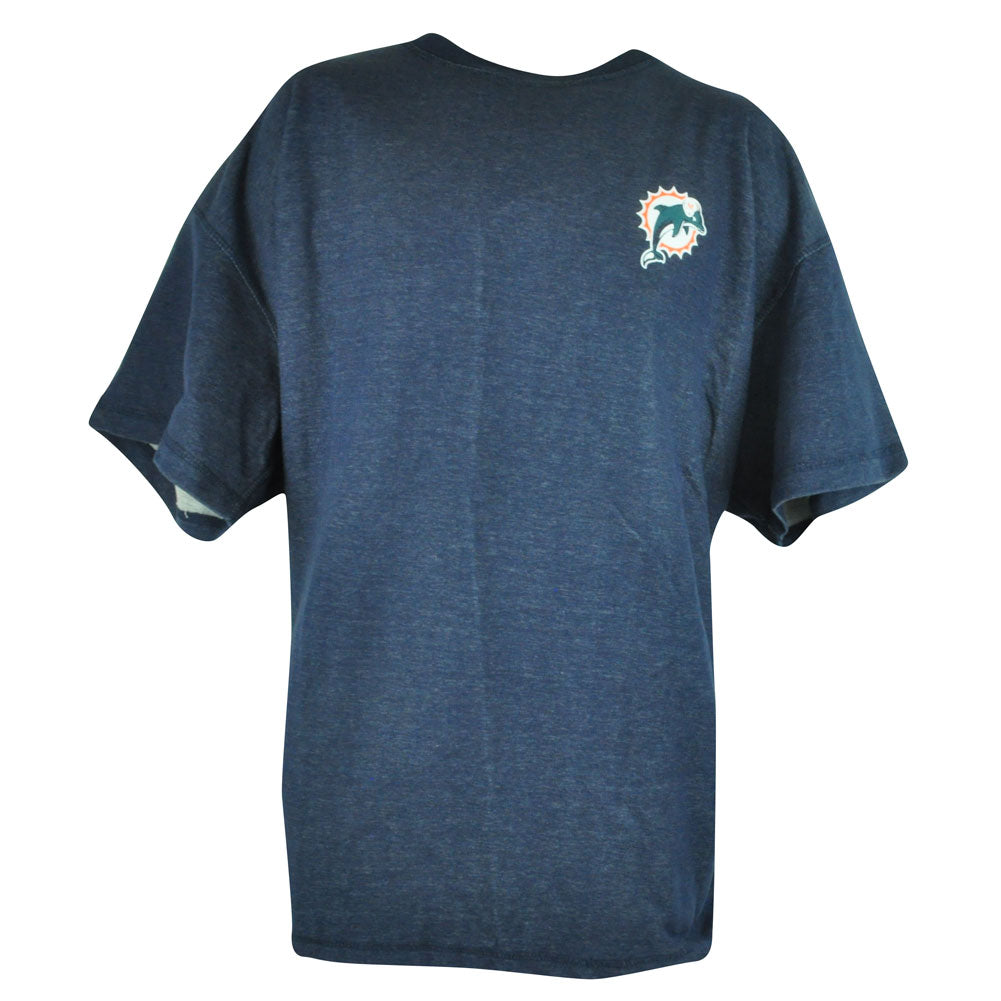 NFL Miami Dolphins Reversible Tee Football Navy Grey Tshirt Adult DT1634