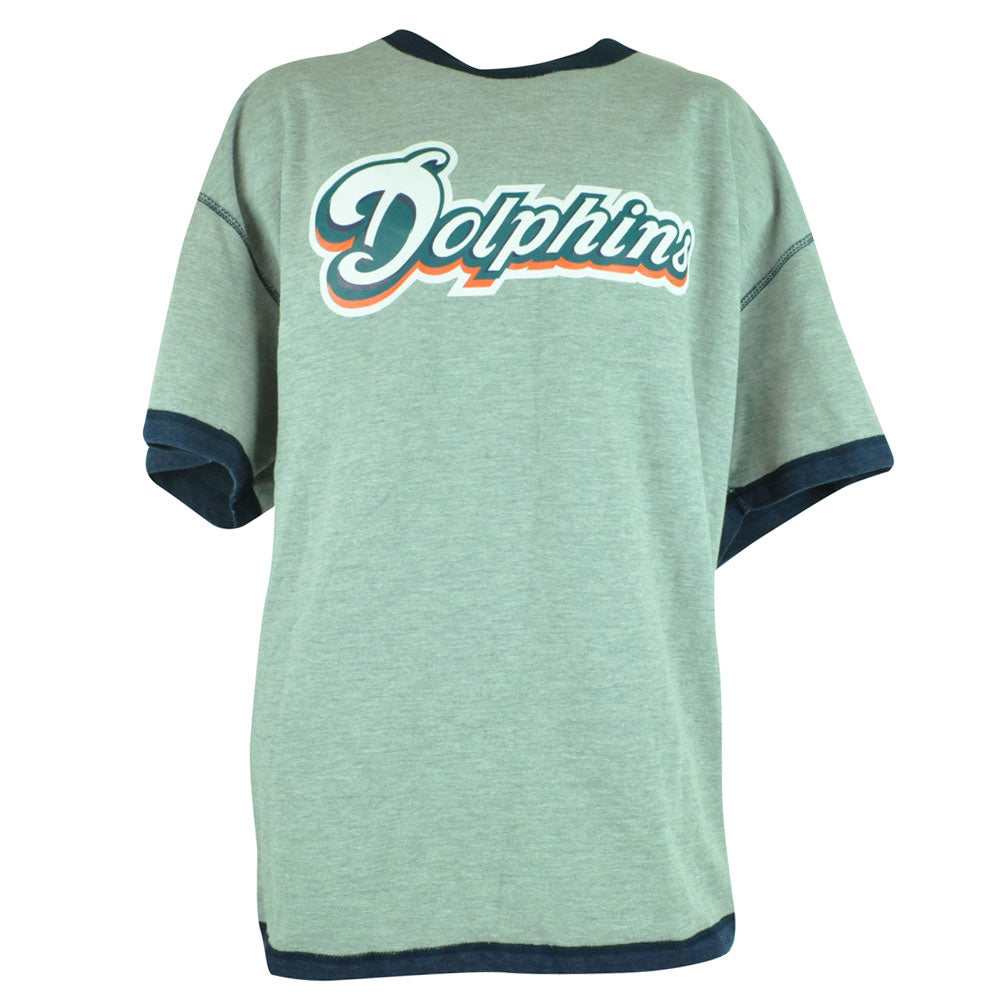 NFL Miami Dolphins Reversible Tee Football Navy Grey Tshirt Adult DT1634