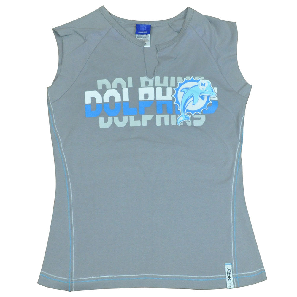 NFL Miami Dolphins Reebok Astronomy Split Neck Women Ladies Tshirt DW5016