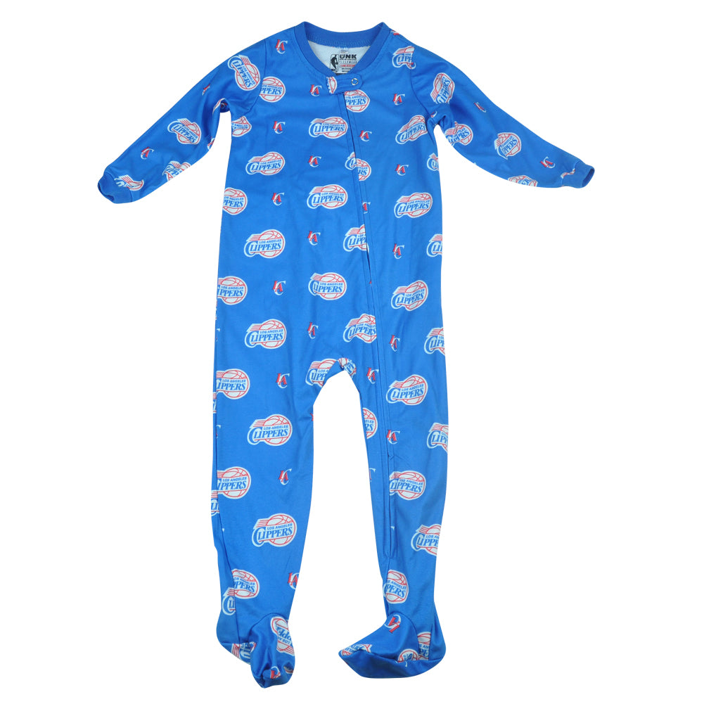 NBA UNK Los Angeles Clippers Toddler Footed Pajamas Bodysuit Zipper Sleepwear