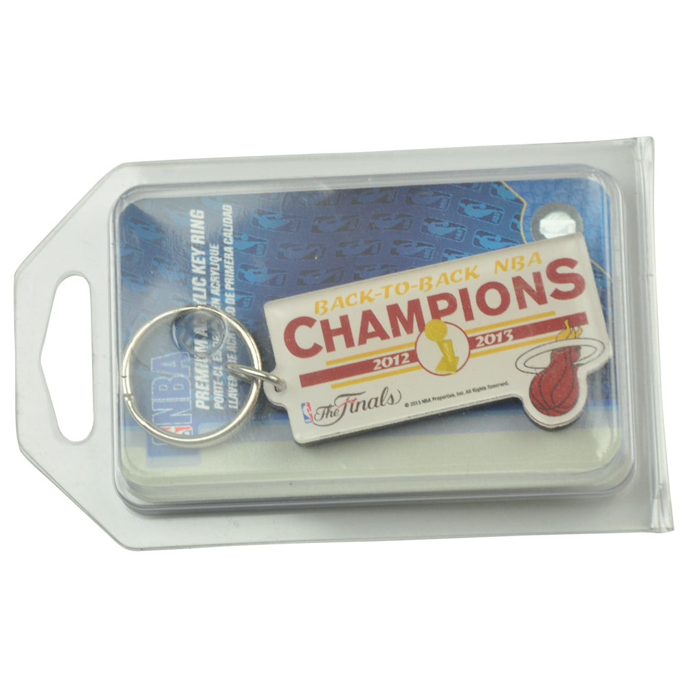 NBA Miami Heat 2012 2013 Back To Back Champions The Finals Key Chain Acrylic