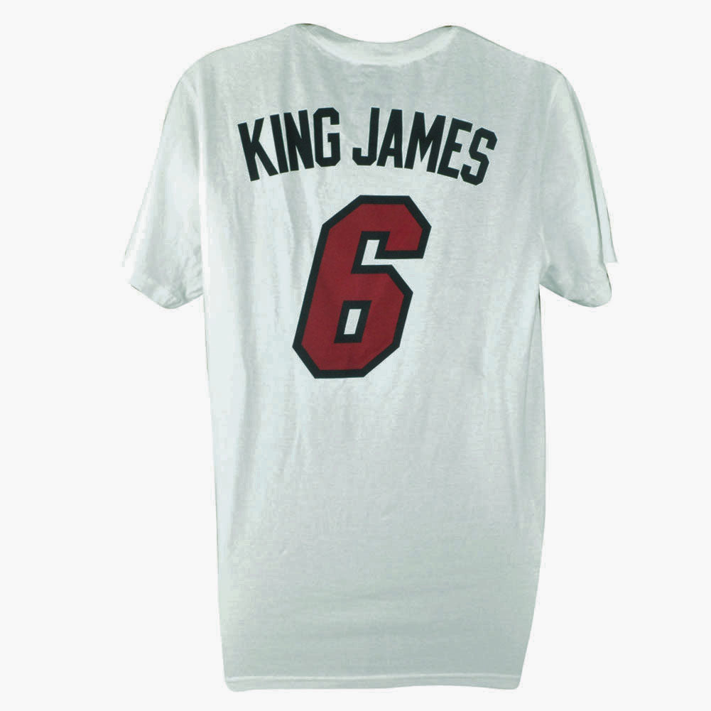 NBA Adidas Miami Heat LeBron King James #6 Name & Number MVP Tee Tshirt