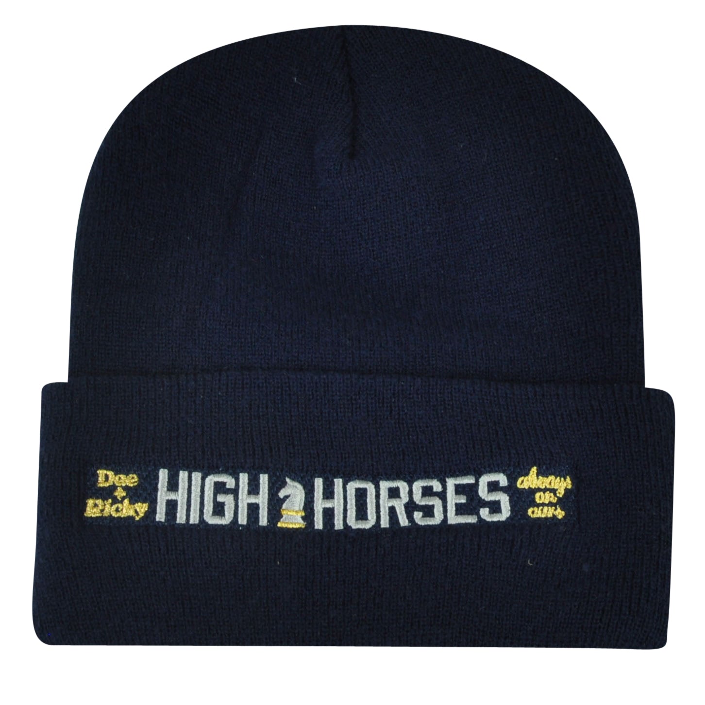 Starter Knit Beanie Cuffed High Horses Dee Ricky Navy Blue Toque Winter Skully