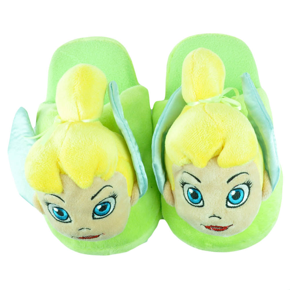 Disney Tinkerbell Peter Pan Cartoon Face Women Ladies Plush Slippers 5-6