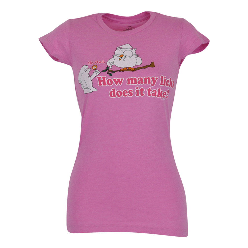Mr Owl How Many Licks Does It Take Tootsie Pop Women Ladies Tshirt Shirt