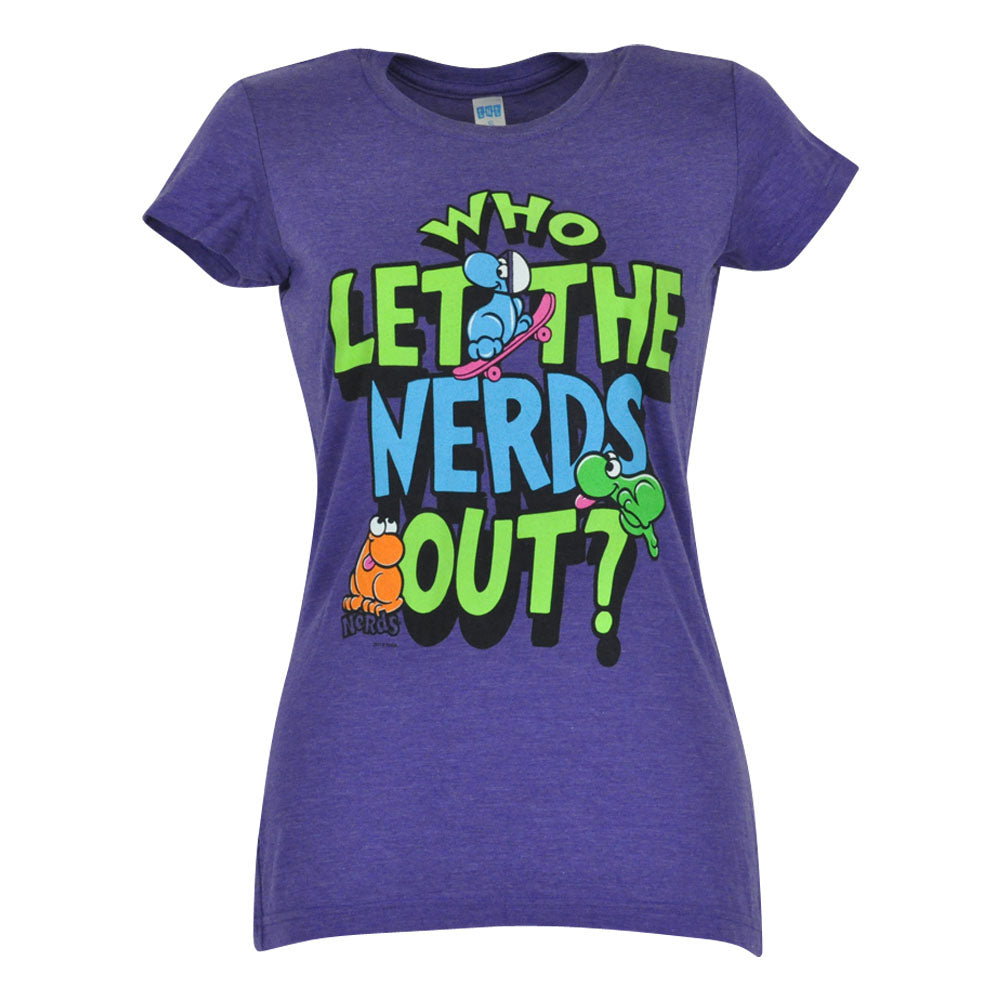 Willy Wonka Nerds Shirt Novelty Women Ladies Who Let The Nerds Out Tshirt