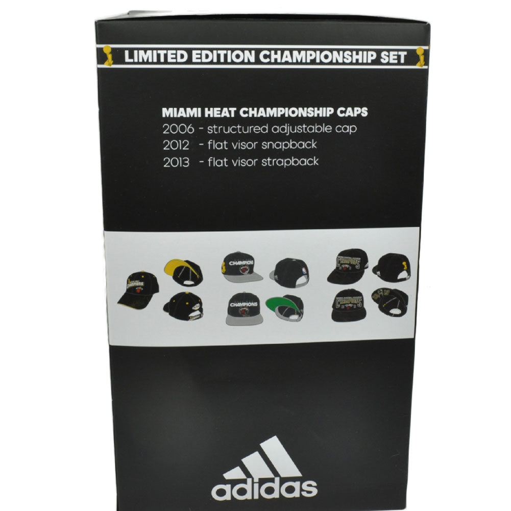 NBA Miami Heat Limited Edition Champions Set 2006 2012 2013 Hats Adidas Adjustable