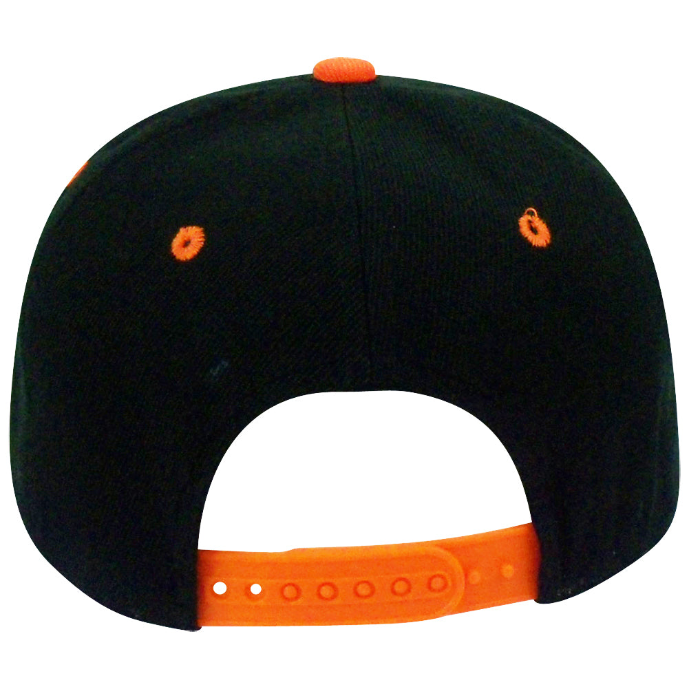 Plaid San Francisco Flat Bill California Snapback Orange Hat Cap Constructed USA