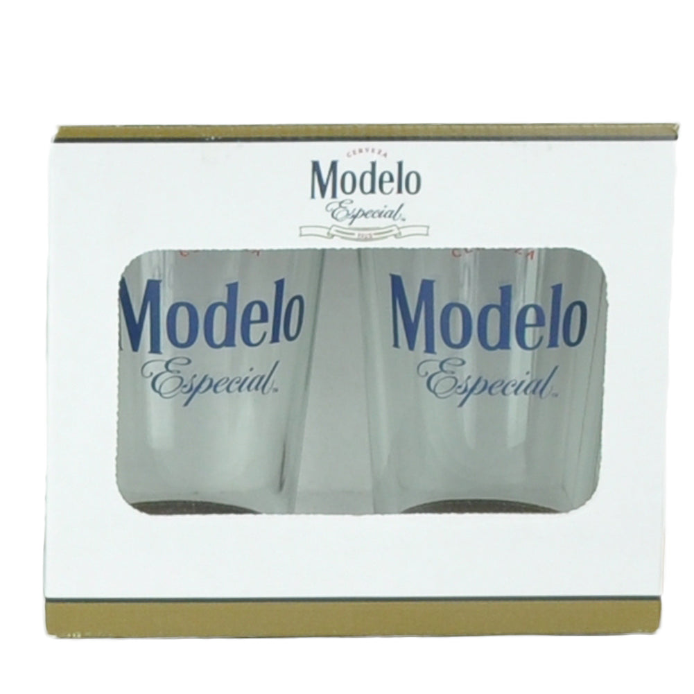 Modelo Especial Cerveza Set of Two 16oz Pint Glasses Beer Cup Beverage Clear