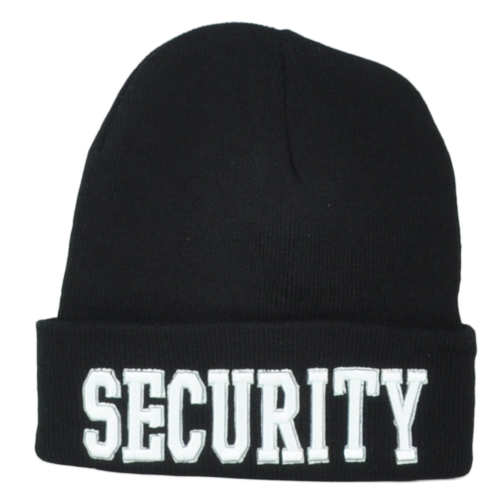 Security Guard Law Enforcement Office Cuffed Black Adults Knit Beanie Hat Winter