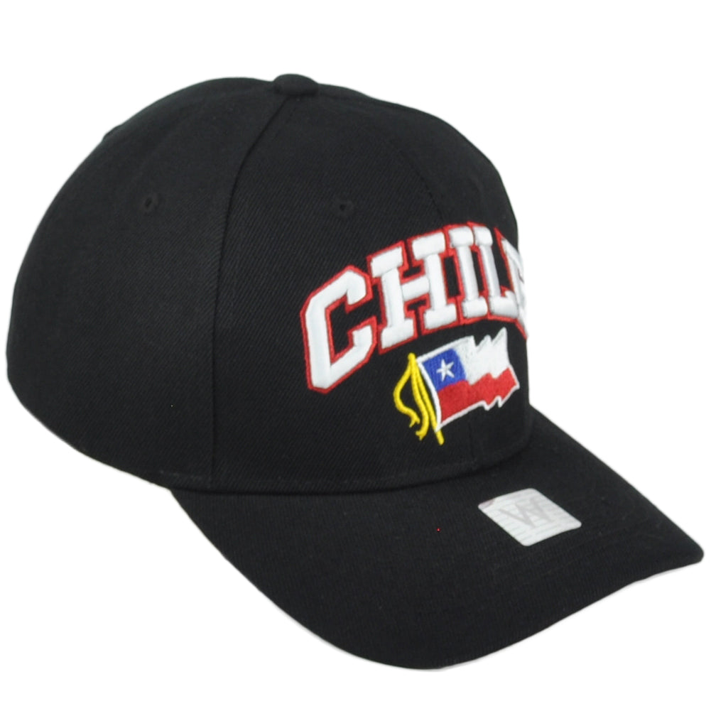 Chile South America Country Black Curved Bill Adjustable Adults Men Hat Cap
