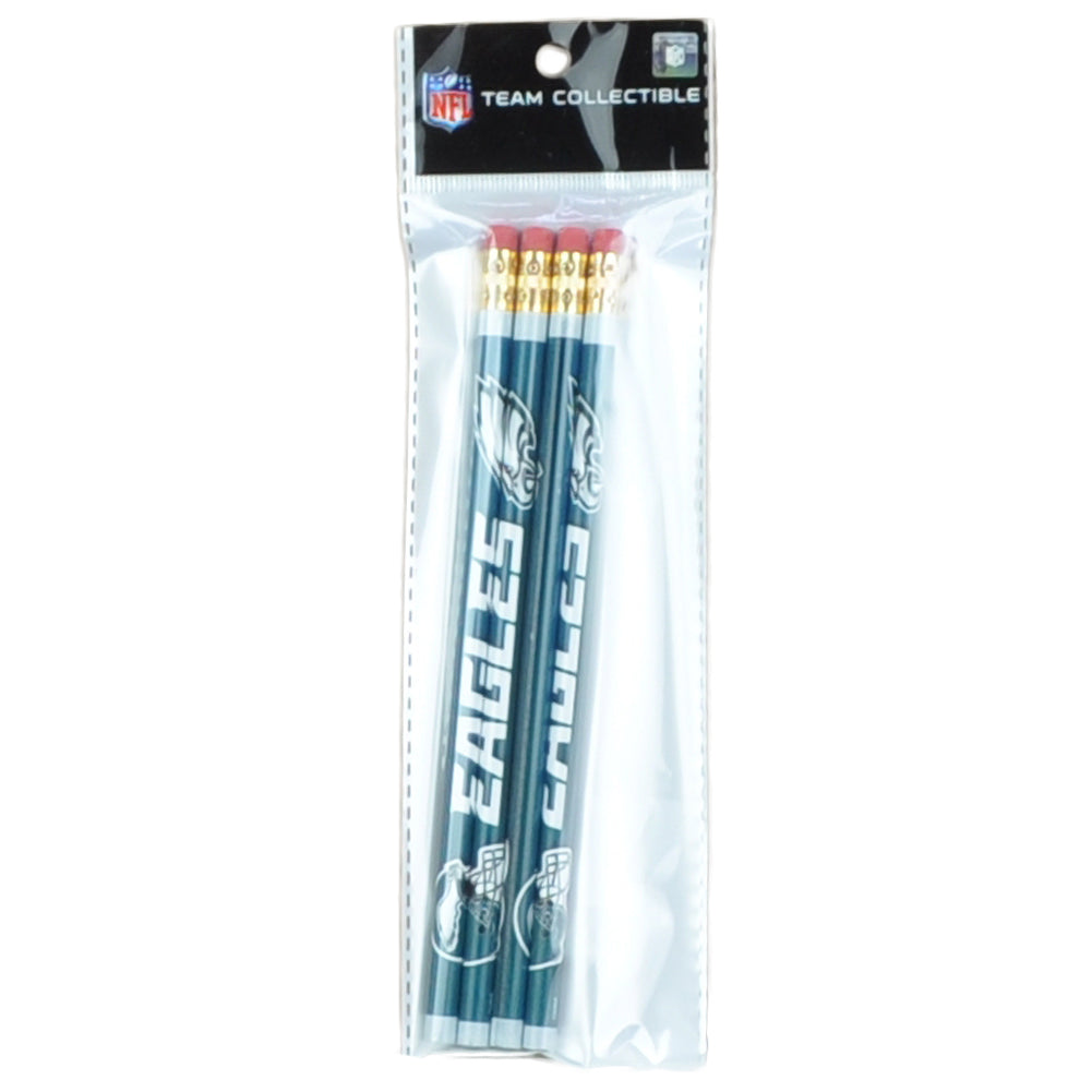 NFL Philadelphia Eagles Pencils School Office Logo Green 4 Pack Sport Collectibl